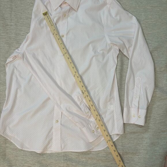 Banana Republic Mens White Pink Pattern Button Down Long Sleeve Shirt Sz Large - Picture 9 of 10